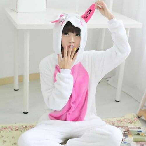 2020 New Adult Flannel Cosplay Costume Rabbit Onesie Costumes For Unisex Create Dance Fancy Pajama Halloween Party