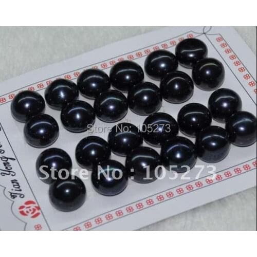 New Arrive Pearl Jewelry Lot 12Pairs AA 12-13MM Luster Black Genuine Freshwater Pearls S925 Silvers Stud Earring Party Jewelry