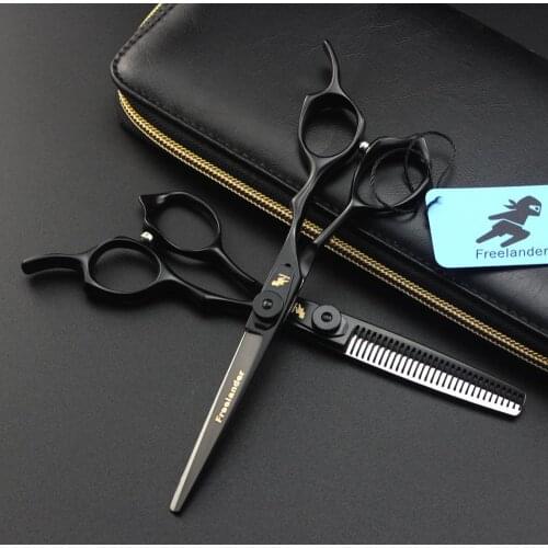 6" black hair cutting shears professional barber kit hair salon de coiffure thinning scissors hairdressing scissors cutter