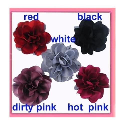 Wholesale -12pcs/lot Women brooch pin flower 51/2'' Satin mesh silk flowers FreeShipping