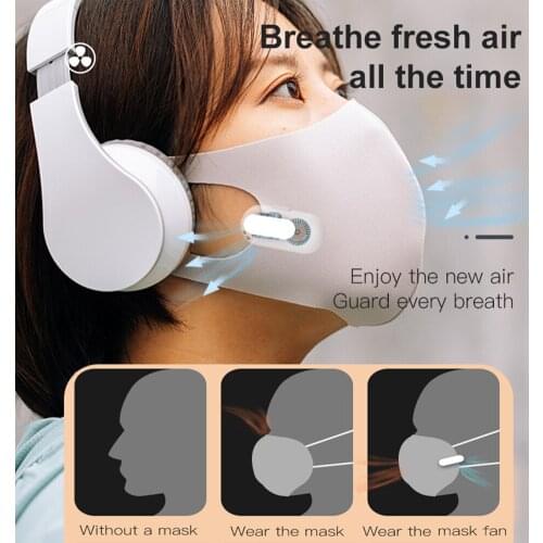 Portable Fan For Face Mask USB Rechargeable Moisture-proof Clip-On Air Filter Exhaust Mini Fans Personal Wearable Air Purifiers