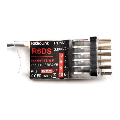 Original RadioLink R6DS 2.4G 6CH DSSS & FHSS RC Receiver for RadioLink AT9 AT9S AT10 Transmitter Support SBUS PPM PWM