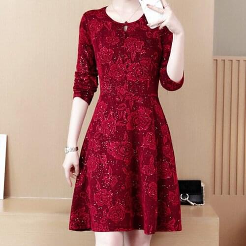 QR CODE LADY Fashionable Knitted Dresses