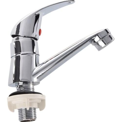 Bathroom Sink Chrome Finish Single Handle Basin Faucet Water Tap