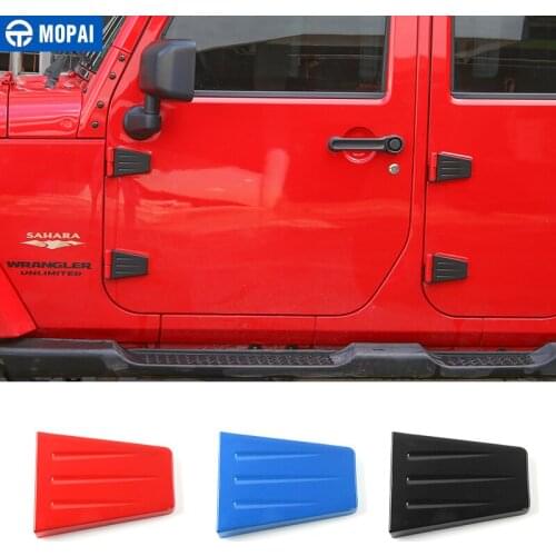 MOPAI Exterior Door Hinge Cover And Engine Hood Hinge Cover Decoration ABS Stickers For Jeep Wrangler 2007 Up Car Styling