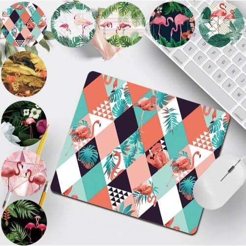 Waterproof Durable PU Leather Office Computer Mousepad Anti-slip Mouse Pad for Computer Fashion Flamingo Pattern Series