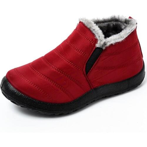 Womens boots, lightweight winter shoes, womens ankle waterproof snow boots, casual shoes, plush shoes