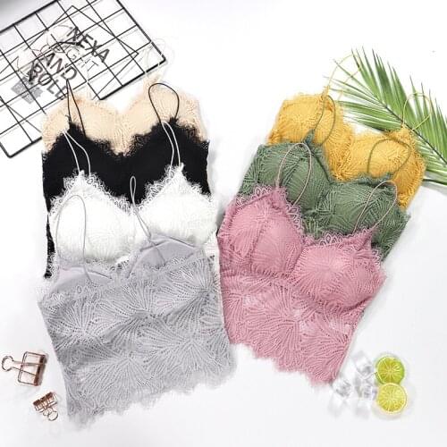 Thin Strap Bras for Women Lingerie Gathered Underwear Bralette Sexy Lace Push Up Bra Sleeping Tube Top Female Vest Brassiere