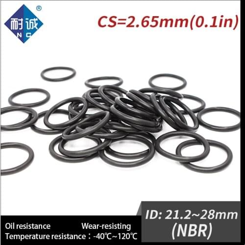 10PCS/lot Rubber Black NBR CS2.65mm ID21.2/22.4/23.6/25/25.8/26.5/28mm O Ring Gasket Oil resistant waterproof