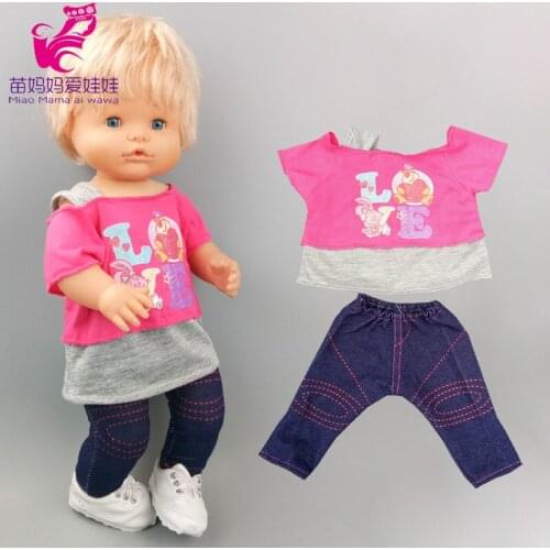17 inch Nenuco Doll clothes pink shirt Fit 40cm baby doll Ropa Y Su Hermanita clohing girl toys wears