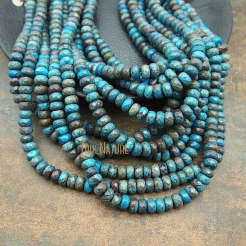 5 Pieces For Sale Wholesale Ocean Jaspers Rondelle Beads Blue See Chinese Loose Beads For Jewelry DIY Various Size BE5488