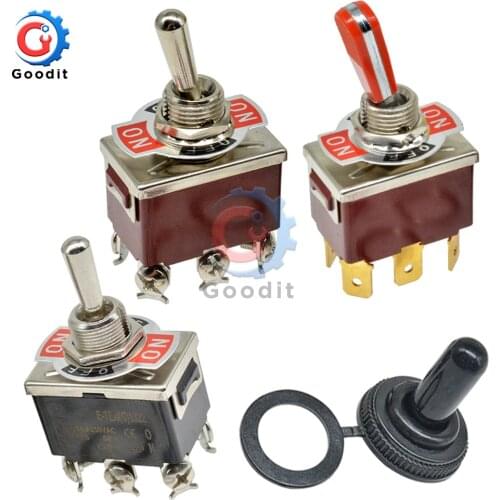 5pcs Toggle Switch E-TEN(C)1322 Mini Toggle Switchs 250V 16A 12mm Hole Silver/Copper Contact Rocker Arm Button Switch