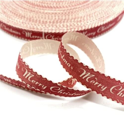 5Yards 15mm Cotton Ribbon Printed Cotton Ribbons For Wedding Christmas Decoration DIY Sewing Fabric #29