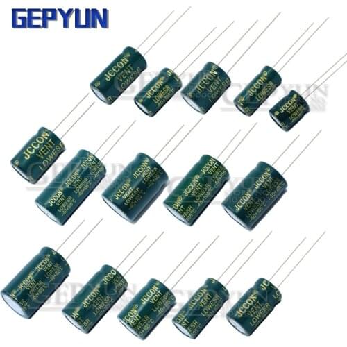Aluminum Capacitor Gepyun High Frequency Low ESR 10V ~ 400V 15UF ~3300UF 100UF 220UF 330UF 470UF 680UF 1000UF 2200UF