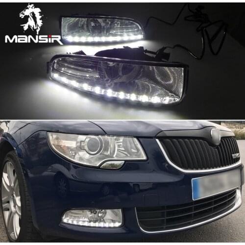 Auto 12V LED Daytime Running Light Daylights Car DRL For Skoda Superb 2010 2011 2012 2013 Daylights LED Headlight Bumper lamps