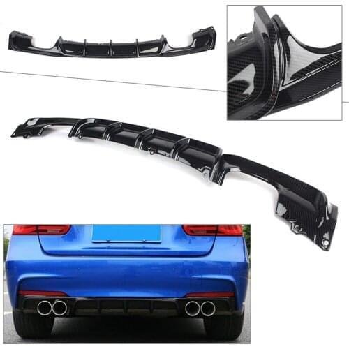 Carbon Fiber Styling Car ABS Rear Bumper Diffuser Lip Cover Trim For BMW F30 325i 335i M-Sport 2014 2015 2016 2017 2018