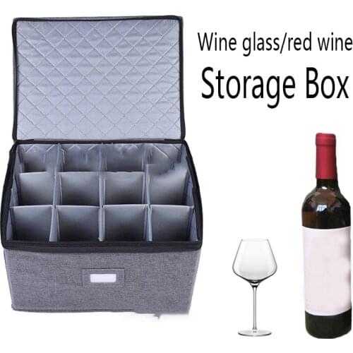 HOT-Wine Glass Storage Holds 12 Wine Glasses or Wine Foldable Storage Box Can Also Be Used for Clothing Storage Organization
