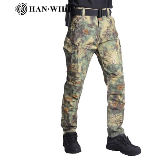 HAN WILD Tactical Pants Camouflage Military Casual Combat Army Cargo Joggers Hiking Pants Water Repellent Ripstop 4XL Trousers