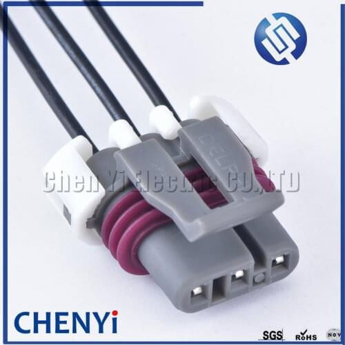Delphi 3 Pin female LS MAP And 58x Crank Engine Speed Sensor auto waterproof connector Wiring Connector 12129946 with 15cm wires