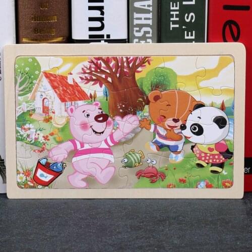Wood Puzzles Wooden Toys Learning Education Environmental Assemble Toy Cartoon Animal Intelligence Jigsaw Puzzle
