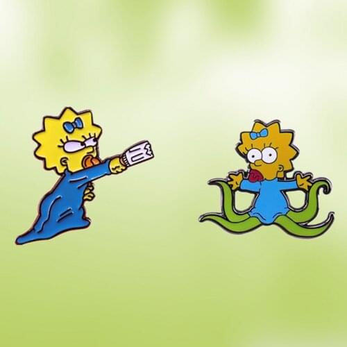 Homer Family Maggie The Baby enamel pin Matt Groening animated brooch badge
