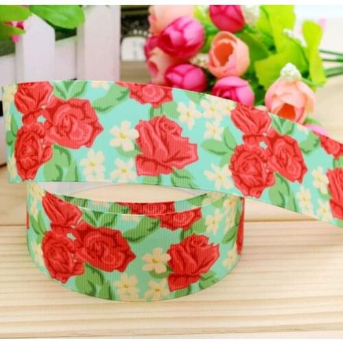 DHK 1.5'' Free shipping flowers printed grosgrain ribbon hairbow headwear party decoration diy wholesale OEM 38mm P5264