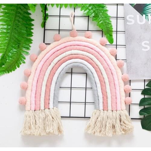 DIY Rope Rainbow Toy Handmade Woven Rainbow Decoration Wall Hanging Decoration Nordic Baby Room Decor Accessories Christmas Gift