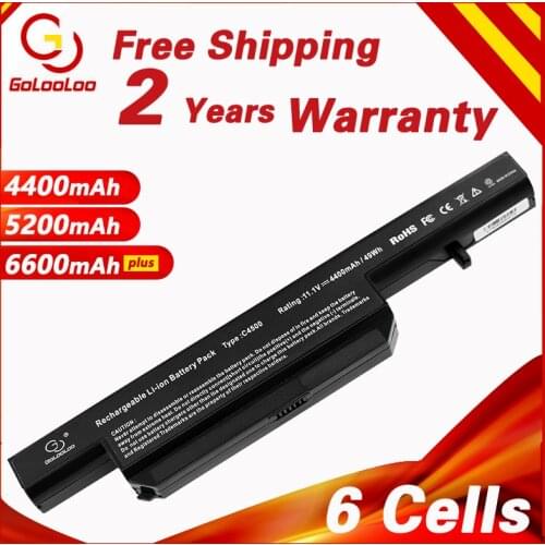 Golooloo A6-87-C480S-4P4 C4500BAT-6 C4500BAT 6 Laptop Battery for Clevo B4100M B4105 B5100M B5130M B7110 B7130 C5500Q C5505C