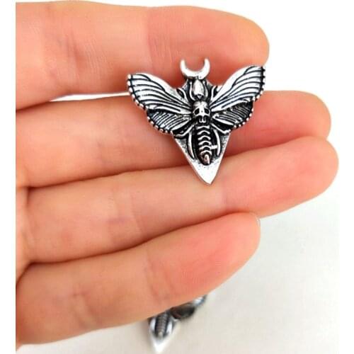 Hzew 5 pcs new Animal moth moon wing skull head moth pendant for women Accessories