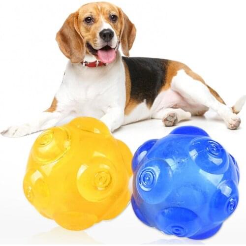 Dog Puppy TPE Bite Resistant Ball Sounder Teeth Cleaning Interactive Chewing Toy Chew-resistant And Fall-resistant Spherical Toy
