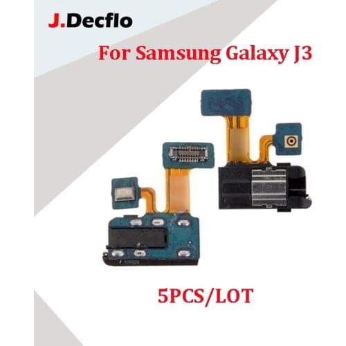 JDecflo 5Pcs/Lot For Samsung Galaxy J3 J5 J7 2017 J330 J530 J730 Earphone Jack Headphone Audio Microphone Flex Cable Audio Jack