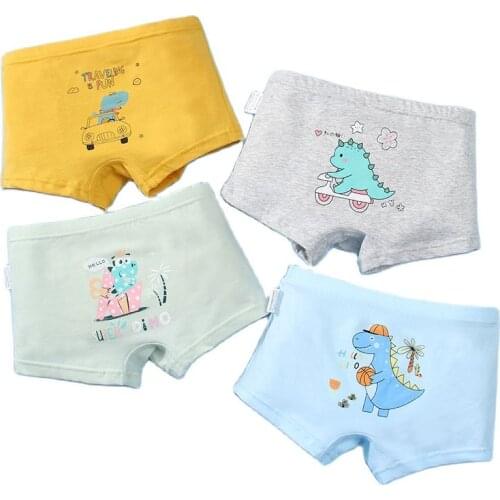 4Pcs/Lot Boys Panties Set 100% Cotton Kids Undershorts High Quality Baby Panties Solid Teenager Underpants Childrens Underwear