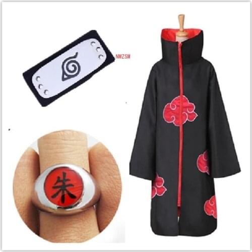 Kakashi Cosplay Costume Uzumaki Clothing Shippuden Second Uniform and Kunai Garment Dress Up Ring Cloak Protect the forehead