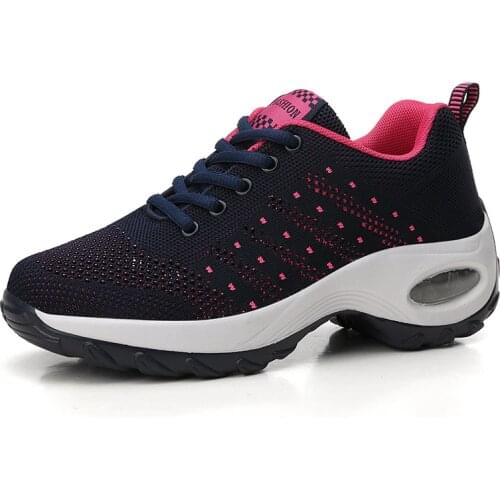 Women Sneakers Mesh Running shoes Ladies Walking Dancing Sport Shoes Outdoor Air Cushion Breathable Footwear Lace up Sneakers