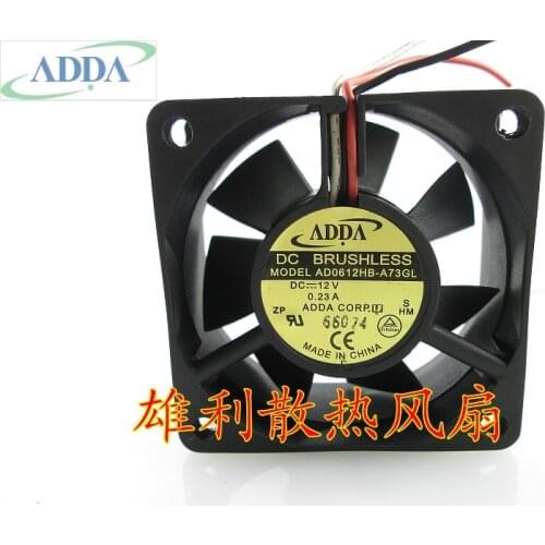 Original FOR ADDA AD0612HB-A73GL 12V 0.23A 6CM 6025 3 wire cooling fan