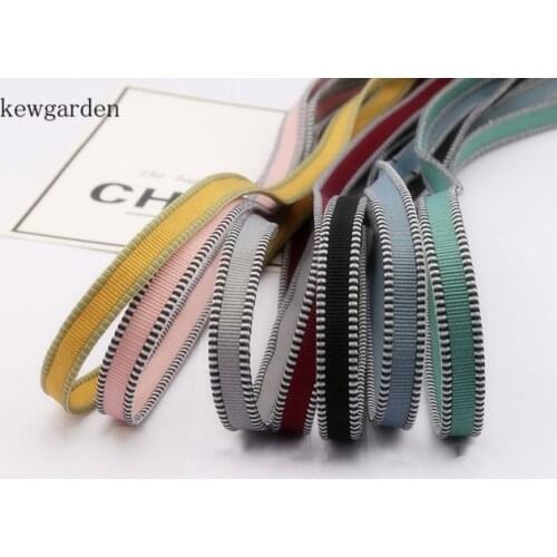 Kewgarden 10mm Stripe Grosgrain Ribbons Handmade Tape DIY Bowknot Ribbon Clothing Decoration Accessories Riband 10m/lot