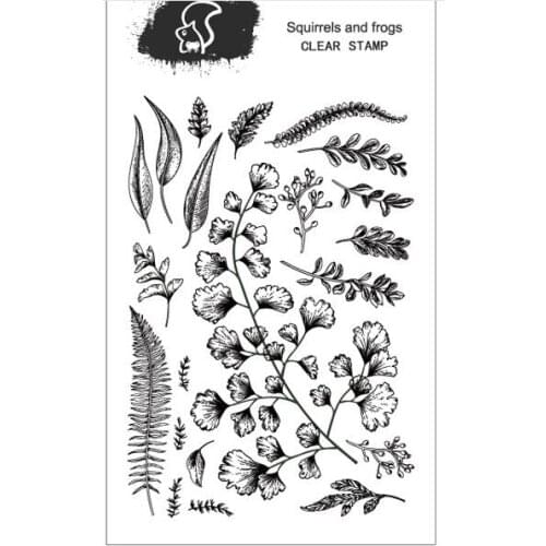 Leaves theme pattern transparent silicone clear stamp for scrapbooking DIY craft decoration soft stamp background base