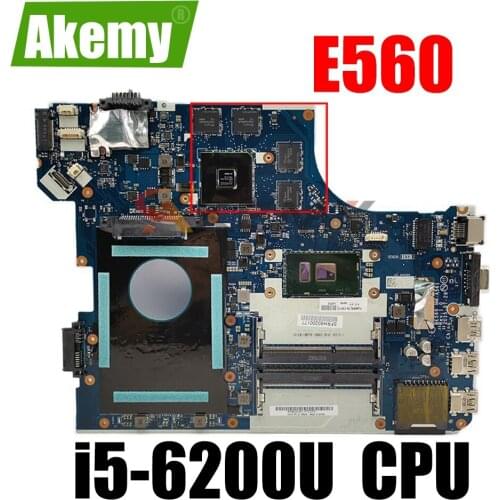 Laptop motherboard For LENOVO Thinkpad E560 i5-6200U Mainboard NM-A561 01AW109 SR2EY 216-0868000 DDR3