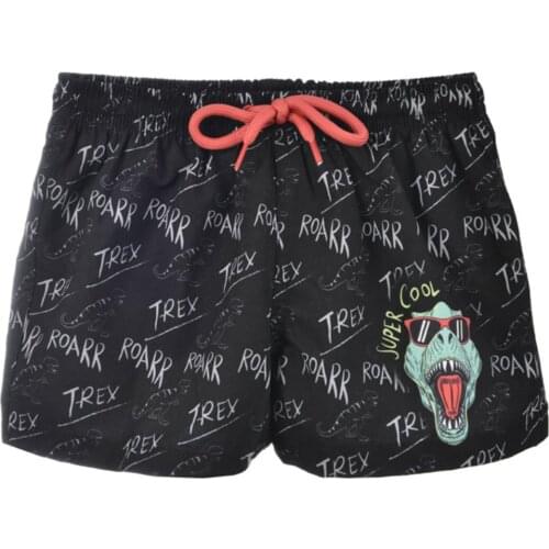 Male Child Black writing Sea and Pool Swimwear Super Cool