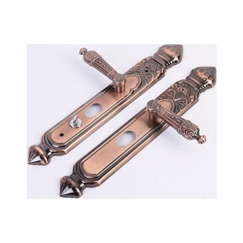 Red bronze door lock handle set anti-theft lock security lock double latch for bedroom bathroom furniture door lock accessories