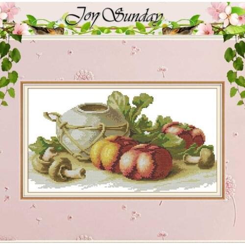 Crock And Tomatoes patterns counted 11CT 14CT Cross Stitch Sets DIY wholesale Cross-stitch Kits Embroidery Needlework Home Decor