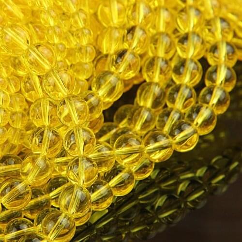 Natural Stone yellow citrines Chalcedony Round Loose 15" Size Strand 4 6 8 10 12 Beads for Jewelry Making DIY Bracelets