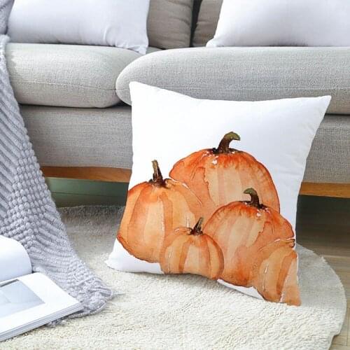 2020 New Thanksgiving Cute Pumpkin Peach Skin Pillowcase Pillow Cushion Cover Household Items Bed Decor 45x45cm