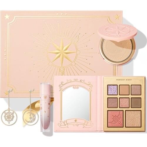 New PERFECT DIARY Makeup Gift Box Lip Lacquer Eye Shadow Kit Complexion Improvement Lasting