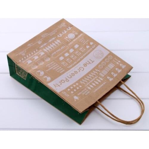 Manufacturer Wholesale Recycled Custom Grocery Food Shopping Brown Kraft Paper Bag With Twisted Handles --XP2137
