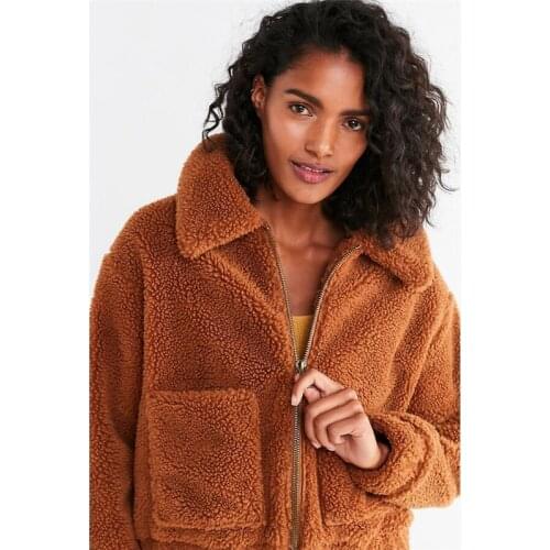 Autumn Winter jacket Women outwear & coats female Faux lambswool Big size 4XL Loose Lapel basic jackets for Women short jacket