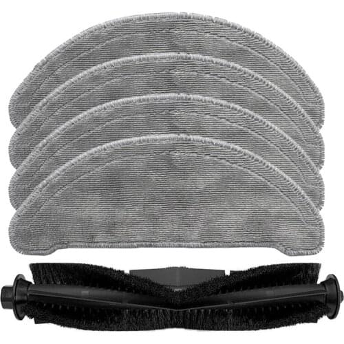 Main Brush Recyclable Mops Cloths Side Brush Parts Accessories for ROIDMI EVE Plus Robot Cleaner Sweeper