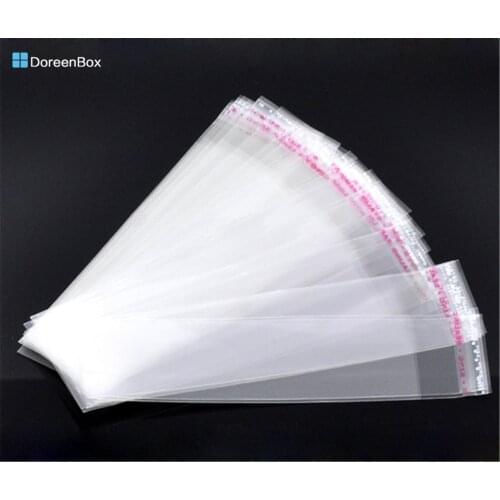 Doreen Box hot- 200 Clear Self Adhesive Seal Plastic Bags 14x3.5cm (B10430)