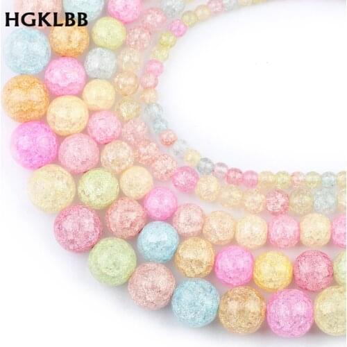 HGKLBB Multicolor Popcorn crystal Natural stone 4/6/8/10/12MM Round Loose bead Jewelry Making Charms bracelet DIY Accessories