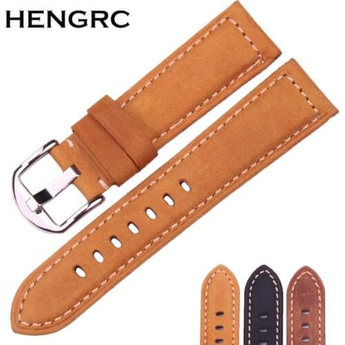 22mm 24mm Watchbands For Panerai Italy Genuine Leather Watch Strap Black Yellow Brown Wrist Band With Screw In Buckle